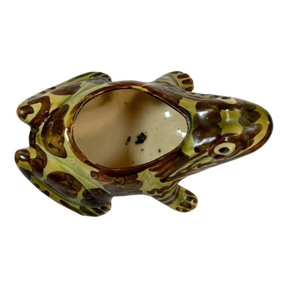 Vintage Brush McCoy Pottery Frog Planter Hand-Painted Garden Decor Amphibian Pot - Picture 5 of 7